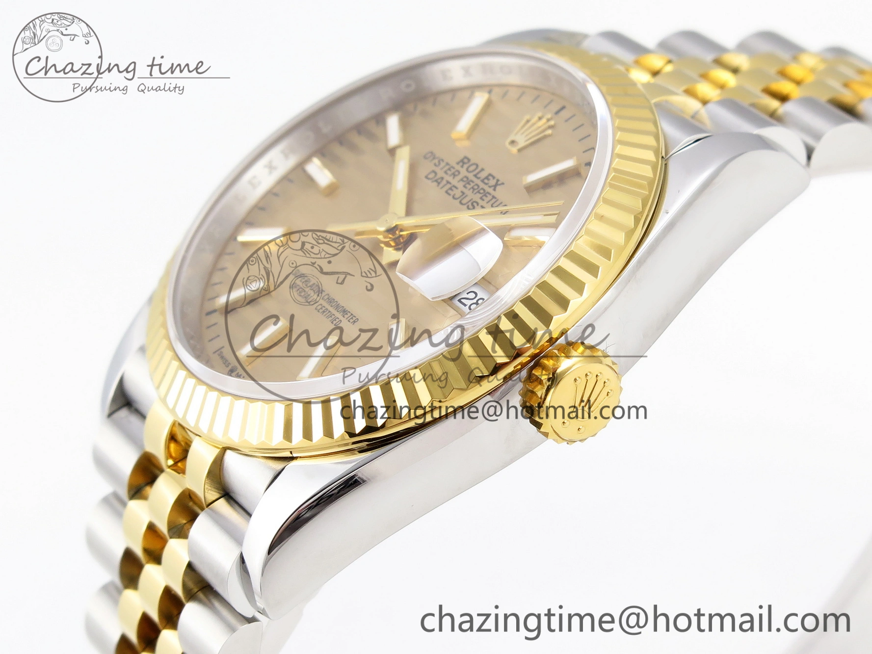 DateJust 36 SS 126233 VSF 1:1 Best Edition 904L Steel YG Textured Dial on Jubilee Bracelet VS SoftTouch 10130
