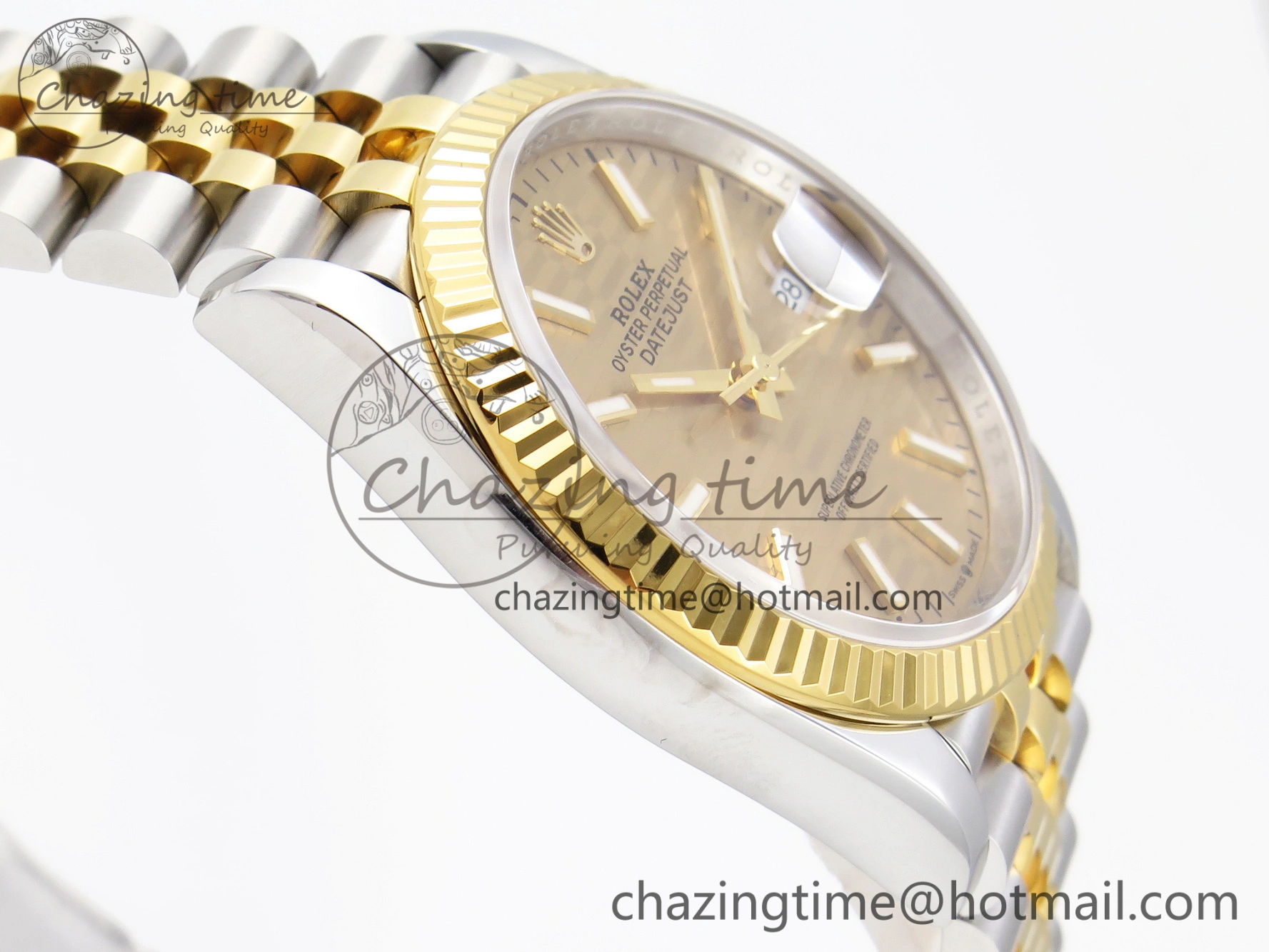 DateJust 36 SS 126233 VSF 1:1 Best Edition 904L Steel YG Textured Dial on Jubilee Bracelet VS SoftTouch 10130
