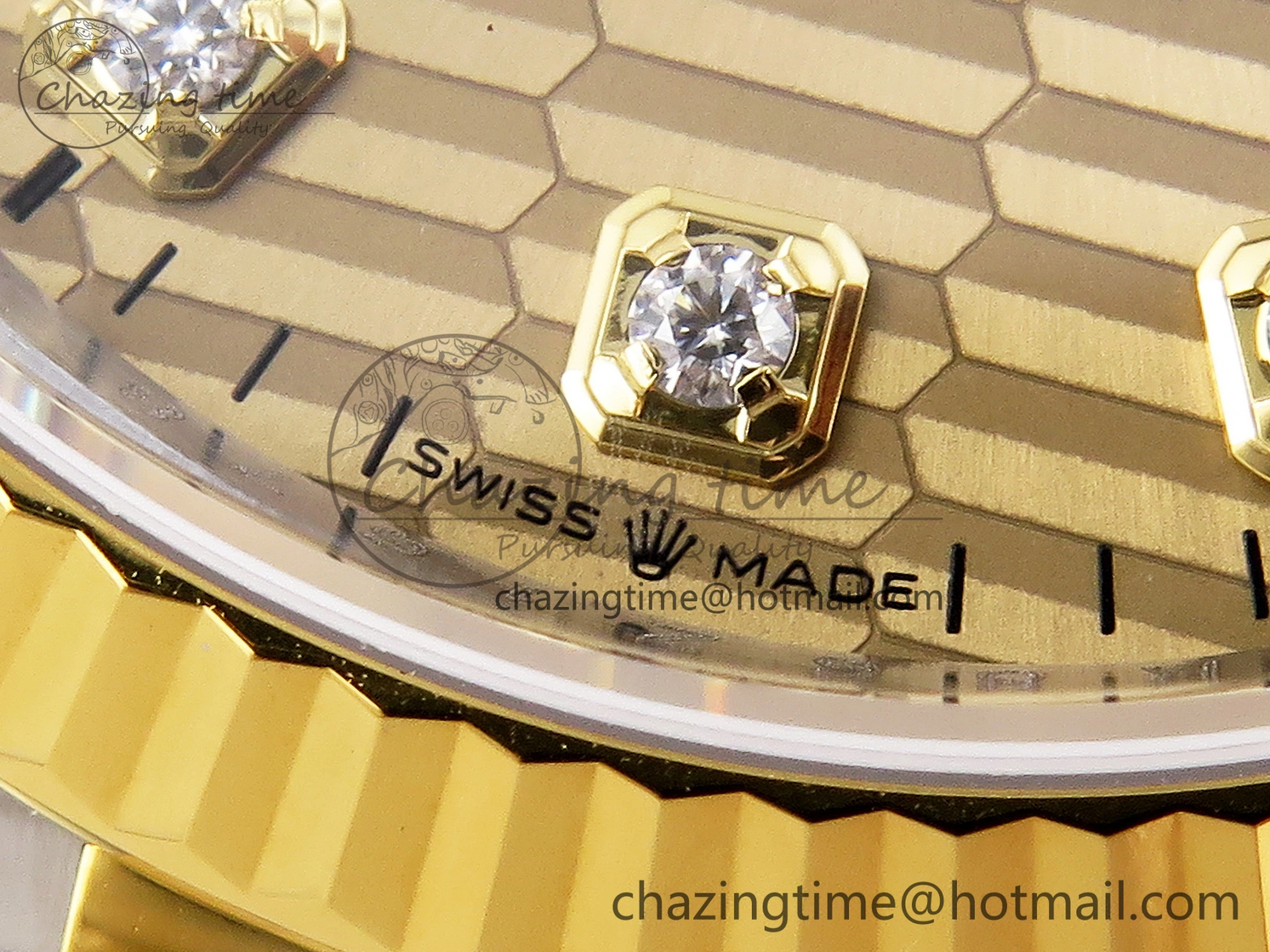 Snug DateJust 36 SS 126233 VSF 1:1 Best Edition 904L Steel YG Textured Diamonds Dial on Jubilee Bracelet VS 1897