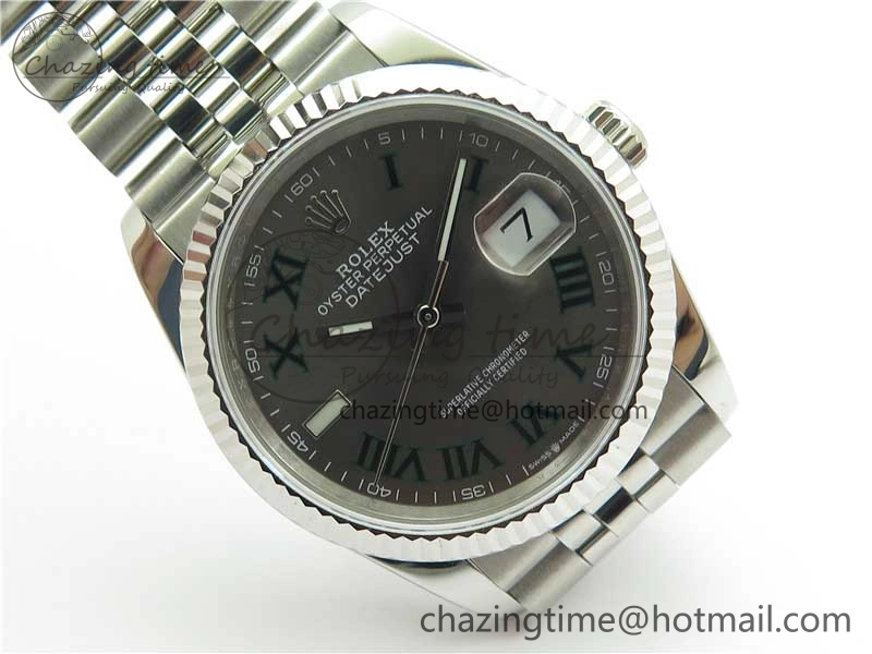 DateJust 36 SS 126234 BP Maker 1:1 Best Edition Fluted Bezel Gray Roman Dial on Jubilee Bracelet Lightweight 2527