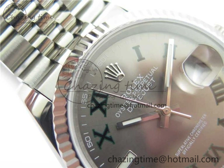 DateJust 36 SS 126234 BP Maker 1:1 Best Edition Fluted Bezel Gray Roman Dial on Jubilee Bracelet Lightweight 2527
