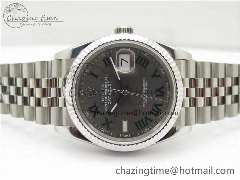 DateJust 36 SS 126234 BP Maker 1:1 Best Edition Fluted Bezel Gray Roman Dial on Jubilee Bracelet Lightweight 2527