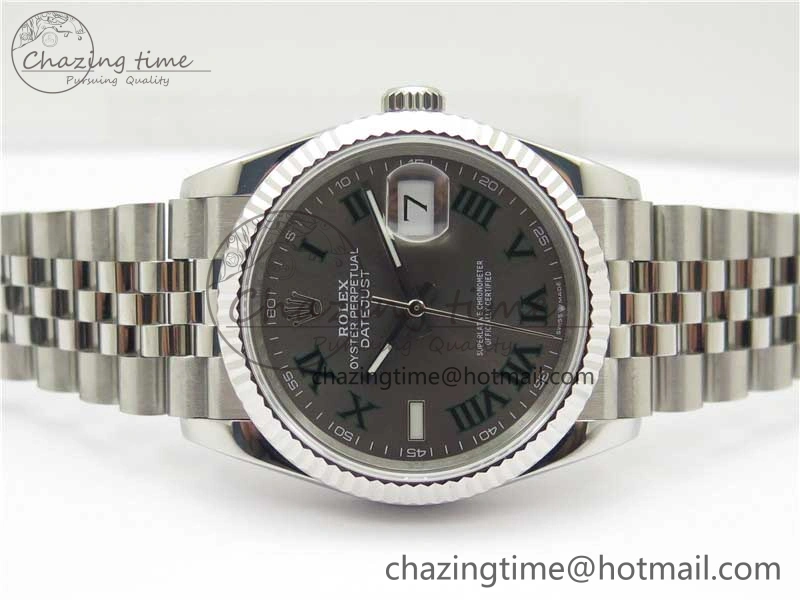 DateJust 36 SS 126234 BP Maker 1:1 Best Edition Fluted Bezel Gray Roman Dial on Jubilee Bracelet Lightweight 2527