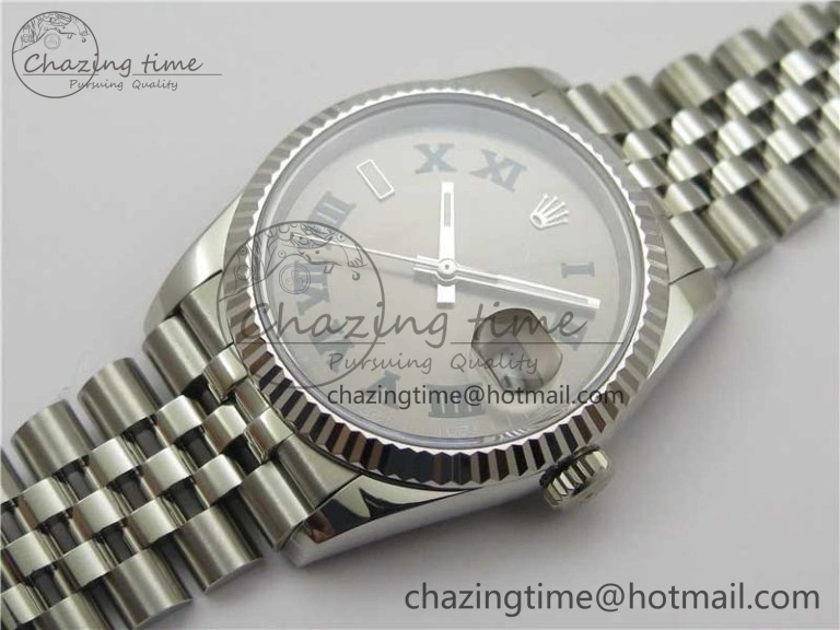 DateJust 36 SS 126234 BP Maker 1:1 Best Edition Fluted Bezel Gray Roman Dial on Jubilee Bracelet Lightweight 2527