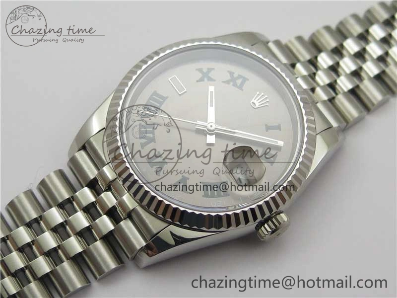 DateJust 36 SS 126234 BP Maker 1:1 Best Edition Fluted Bezel Gray Roman Dial on Jubilee Bracelet Lightweight 2527