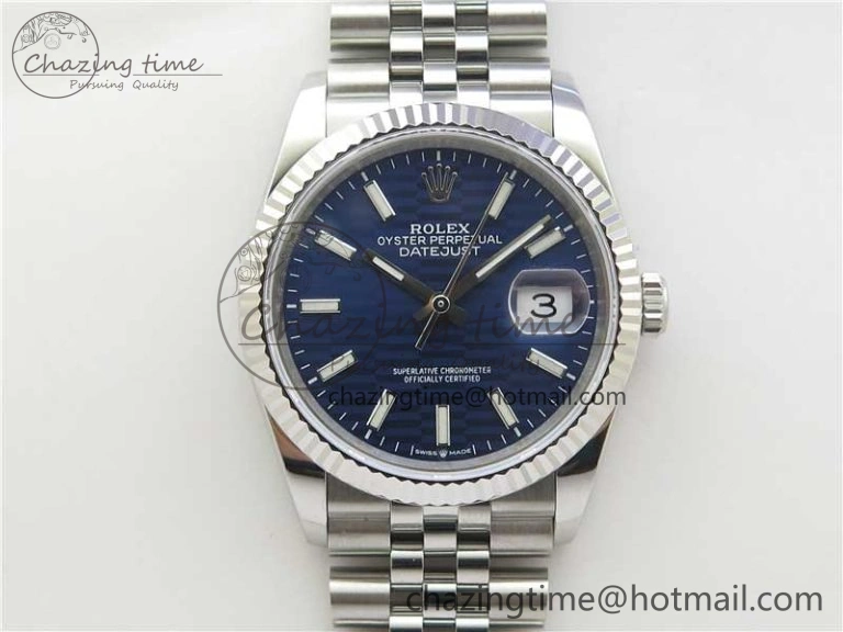 Premium DateJust 36 SS 126234 BP Maker 1:1 Best Edition Fluted Bezel New Blue Dial on Jubilee Bracelet 10285