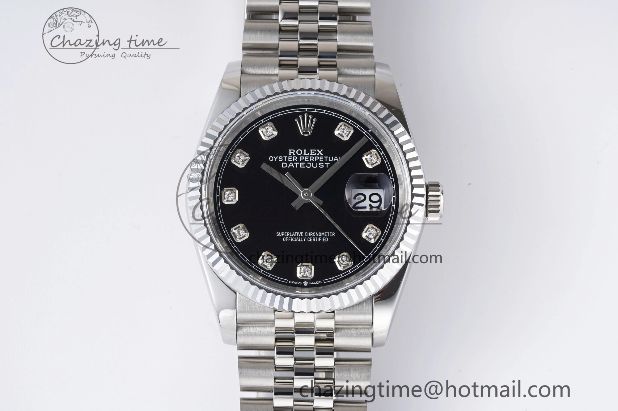 DateJust 36 SS 126234 JDF 904L Steel Black Dial Stick Markers on Jubilee Bracelet V SmartChoice 1747