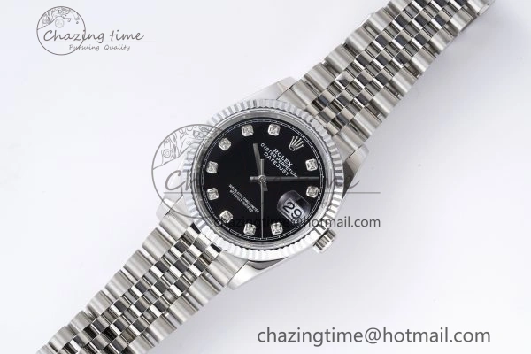 DateJust 36 SS 126234 JDF 904L Steel Black Dial Stick Markers on Jubilee Bracelet V SmartChoice 1747
