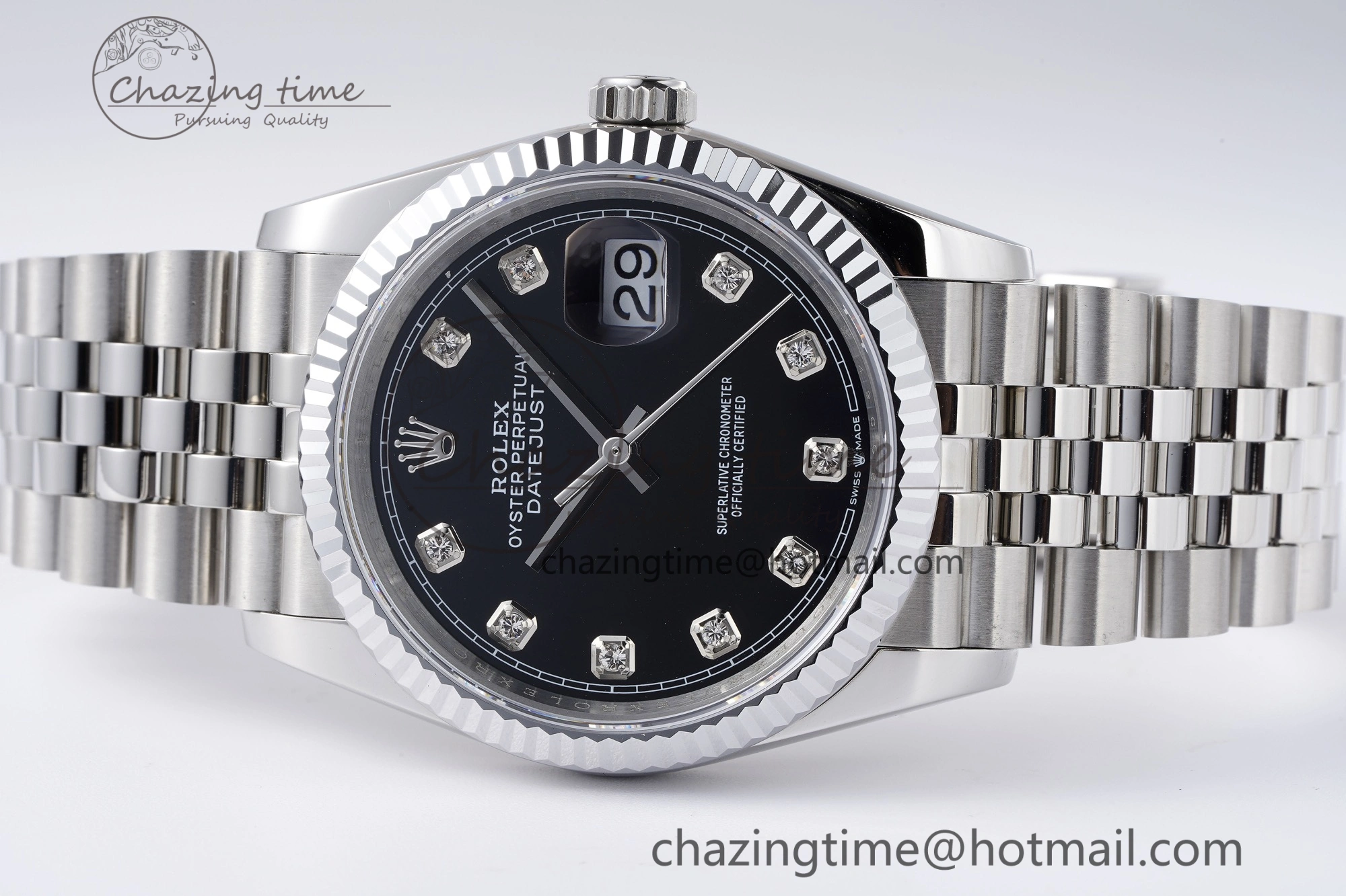 DateJust 36 SS 126234 JDF 904L Steel Black Dial Stick Markers on Jubilee Bracelet V SmartChoice 1747