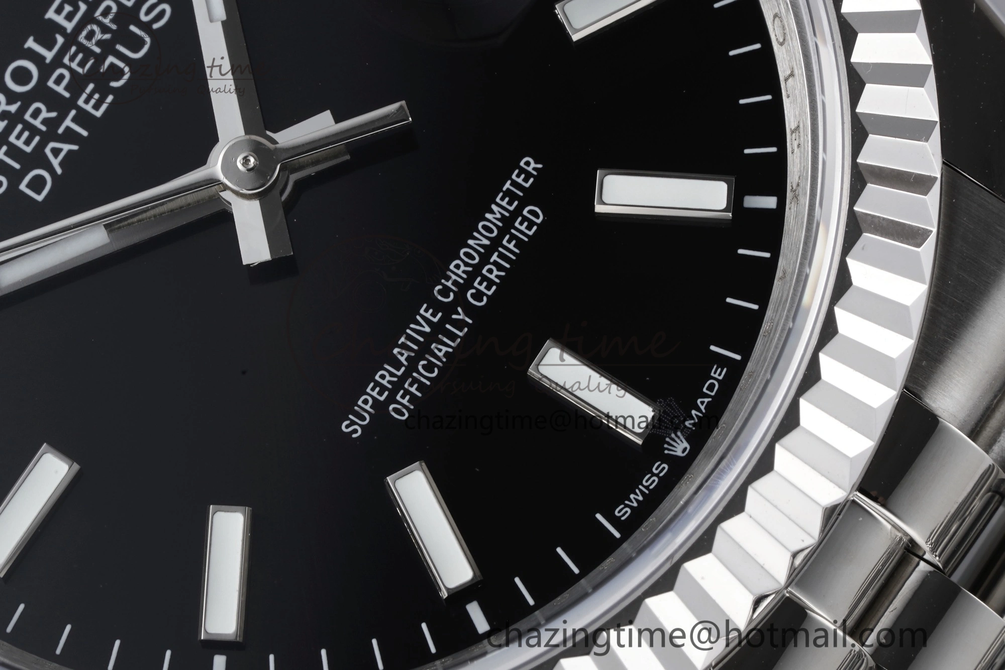 ComfortFit DateJust 36 SS 126234 JDF 904L Steel Black Dial Stick Markers on Jubilee Bracelet V 1746