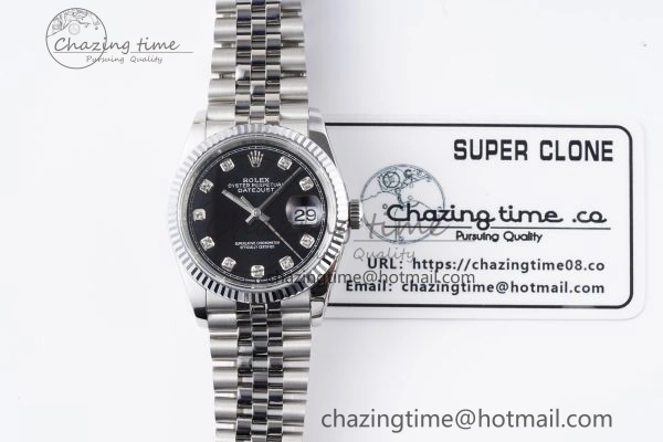 DateJust 36 SS 126234 JDF 904L Steel Black Dial Stick Markers on Jubilee Bracelet V SmartChoice 1747