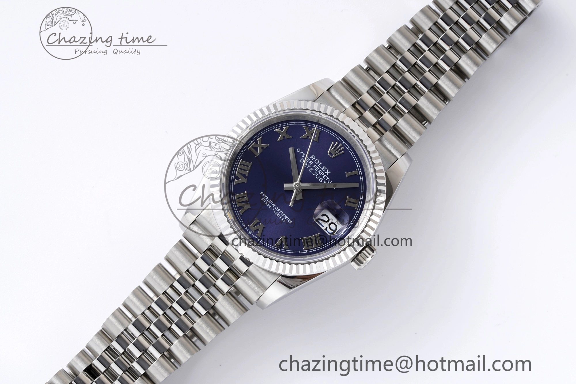 DateJust 36 SS 126234 JDF 904L Steel Blue Dial Roman Markers on Jubilee Bracelet V WaterResistant 1745