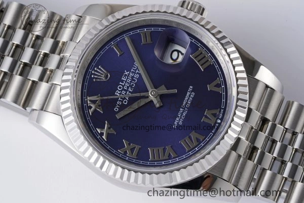 DateJust 36 SS 126234 JDF 904L Steel Blue Dial Roman Markers on Jubilee Bracelet V WaterResistant 1745