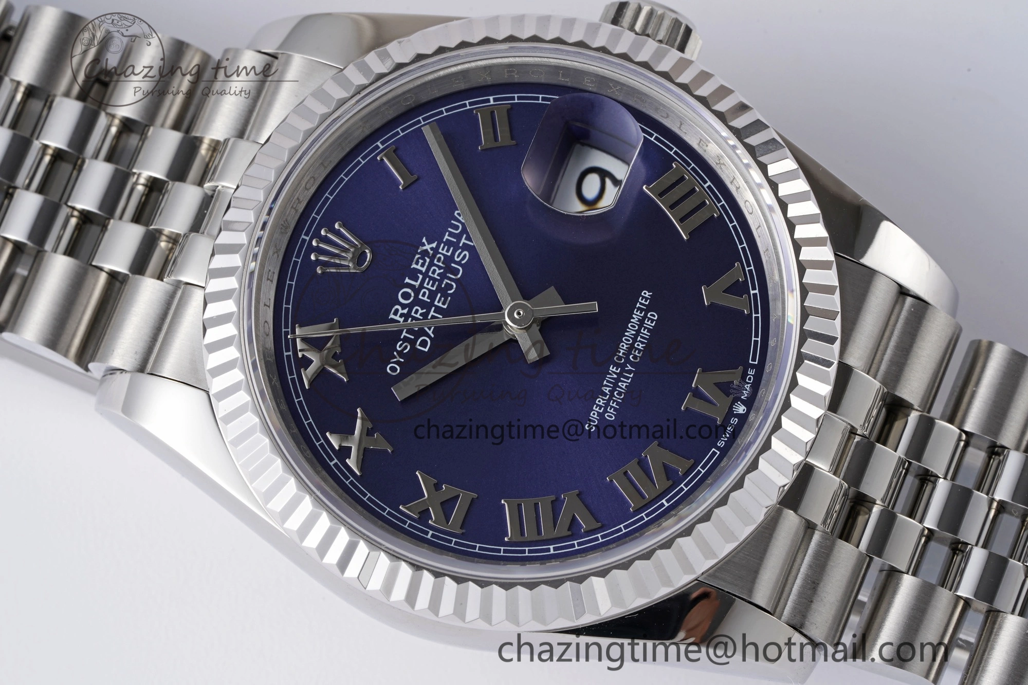 DateJust 36 SS 126234 JDF 904L Steel Blue Dial Roman Markers on Jubilee Bracelet V WaterResistant 1745