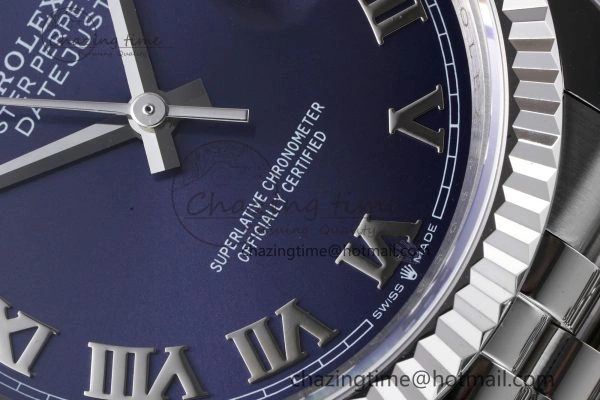DateJust 36 SS 126234 JDF 904L Steel Blue Dial Roman Markers on Jubilee Bracelet V WaterResistant 1745