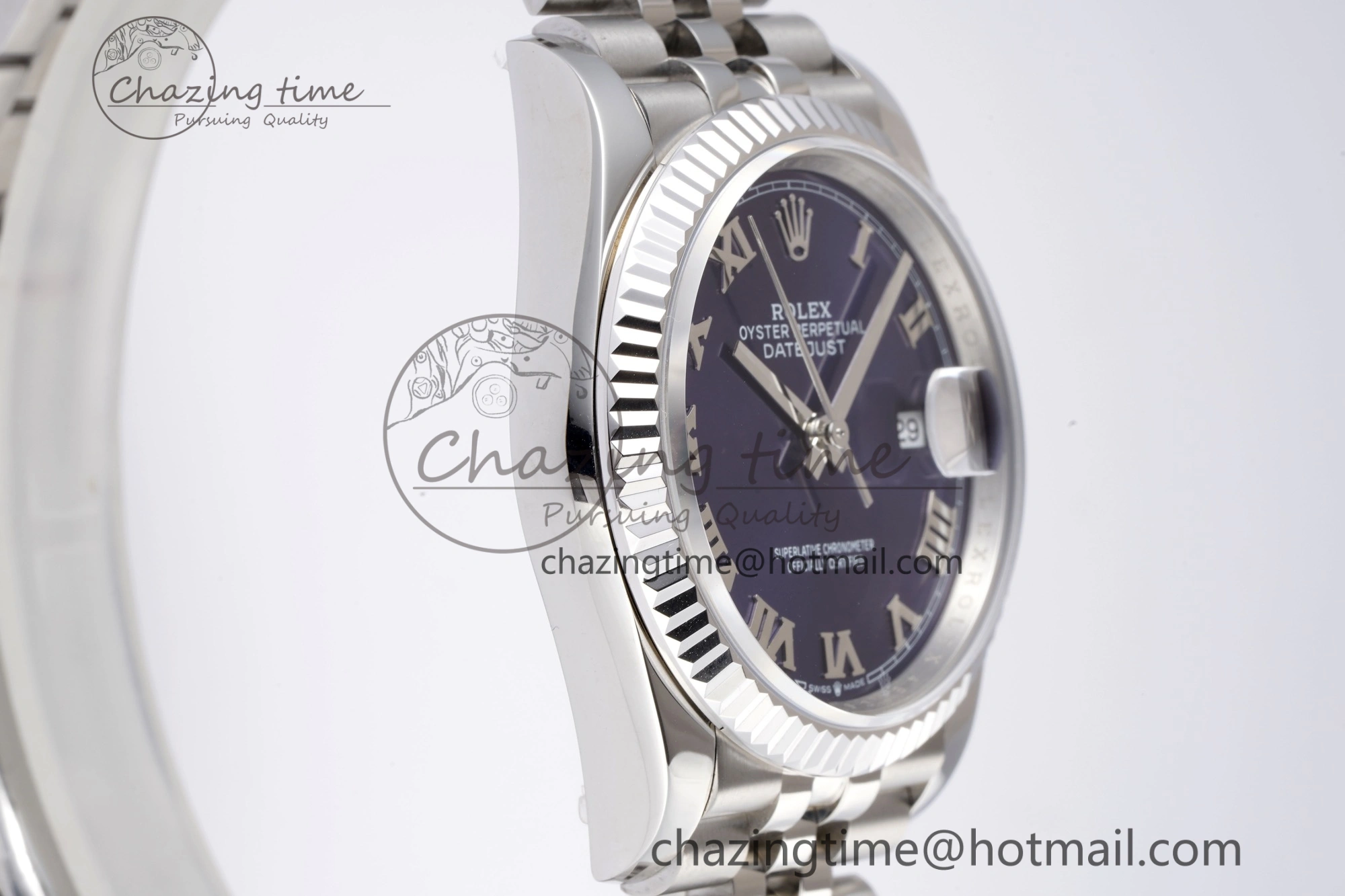 DateJust 36 SS 126234 JDF 904L Steel Blue Dial Roman Markers on Jubilee Bracelet V WaterResistant 1745