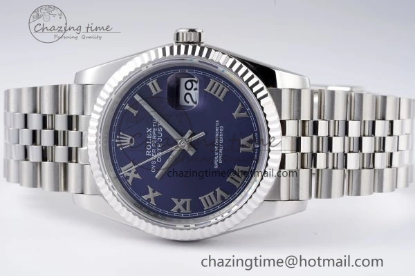 DateJust 36 SS 126234 JDF 904L Steel Blue Dial Roman Markers on Jubilee Bracelet V WaterResistant 1745
