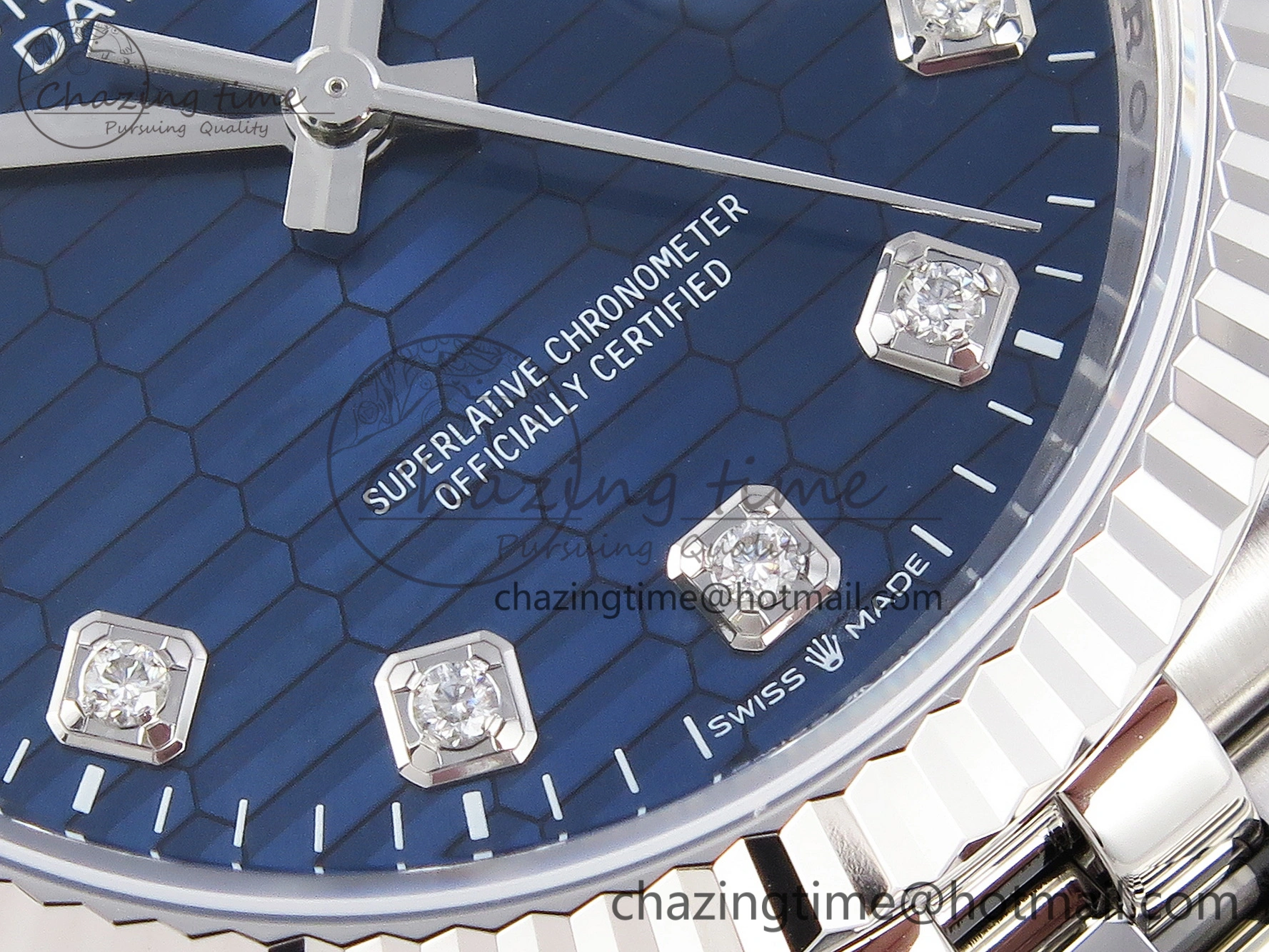 WellDesigned DateJust 36 SS 126234 VSF 1:1 Best Edition 904L Steel Blue Textured Diamonds Dial on Jubilee Bracelet VS 1895
