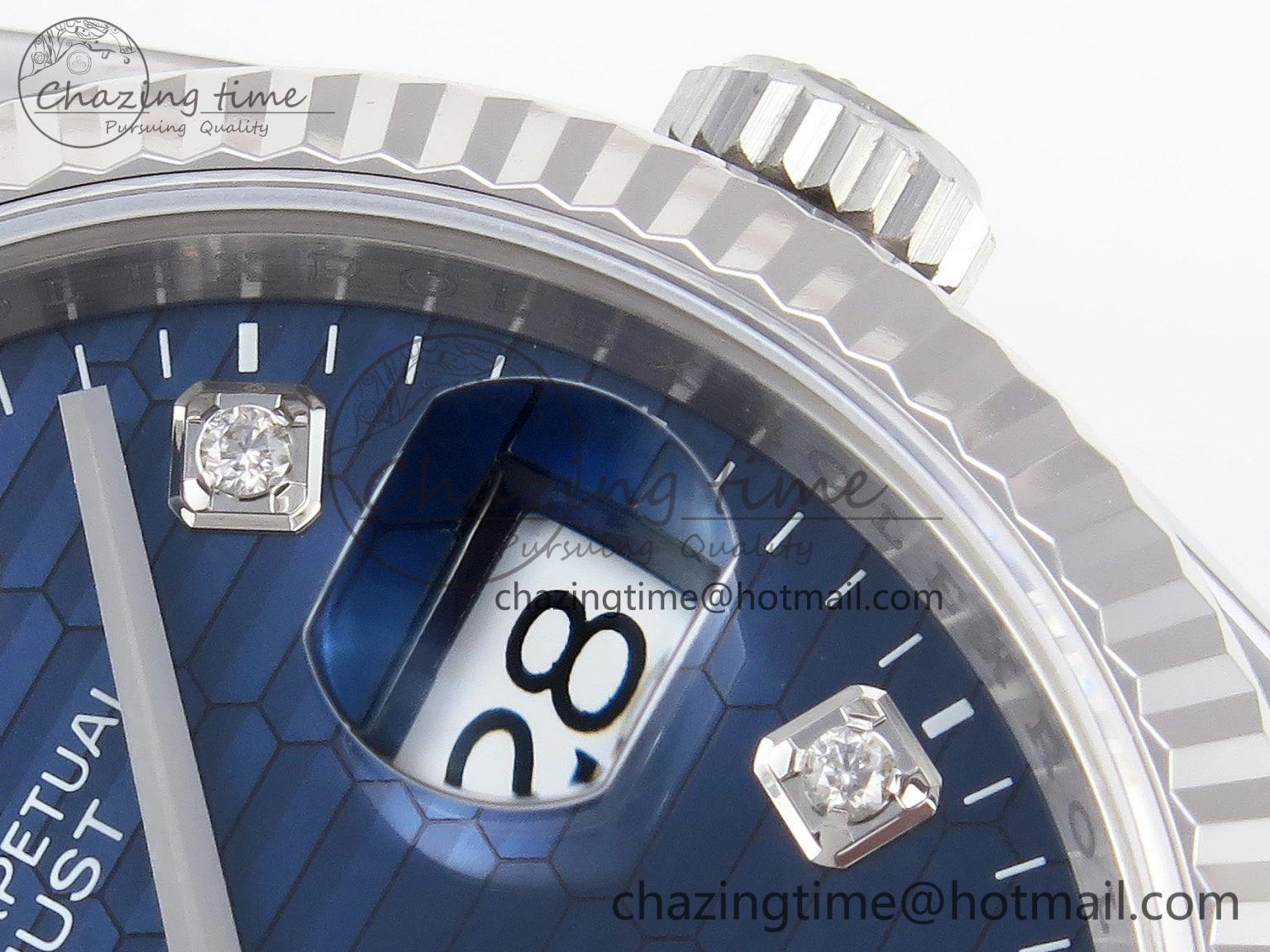 WellDesigned DateJust 36 SS 126234 VSF 1:1 Best Edition 904L Steel Blue Textured Diamonds Dial on Jubilee Bracelet VS 1895