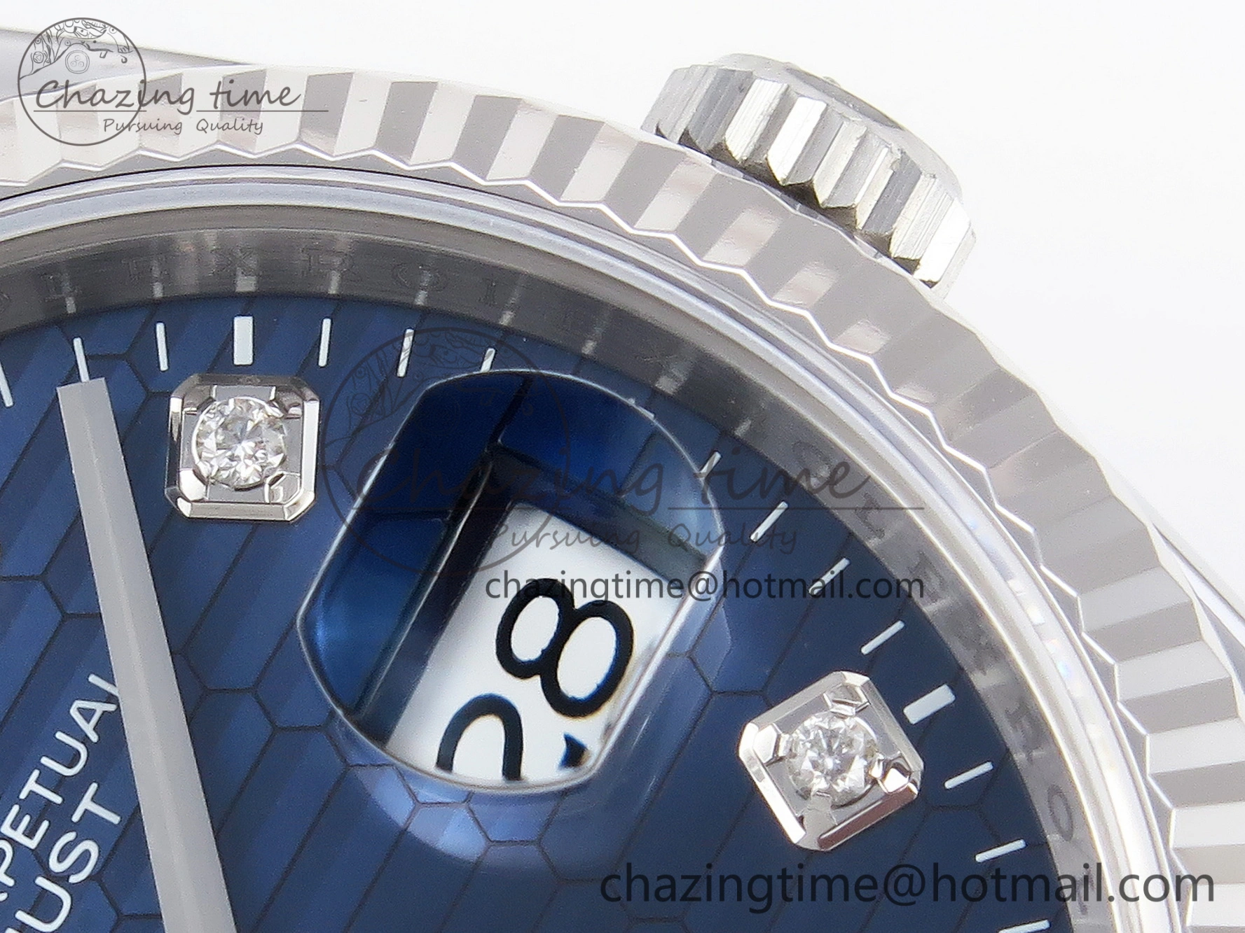 WellDesigned DateJust 36 SS 126234 VSF 1:1 Best Edition 904L Steel Blue Textured Diamonds Dial on Jubilee Bracelet VS 1895