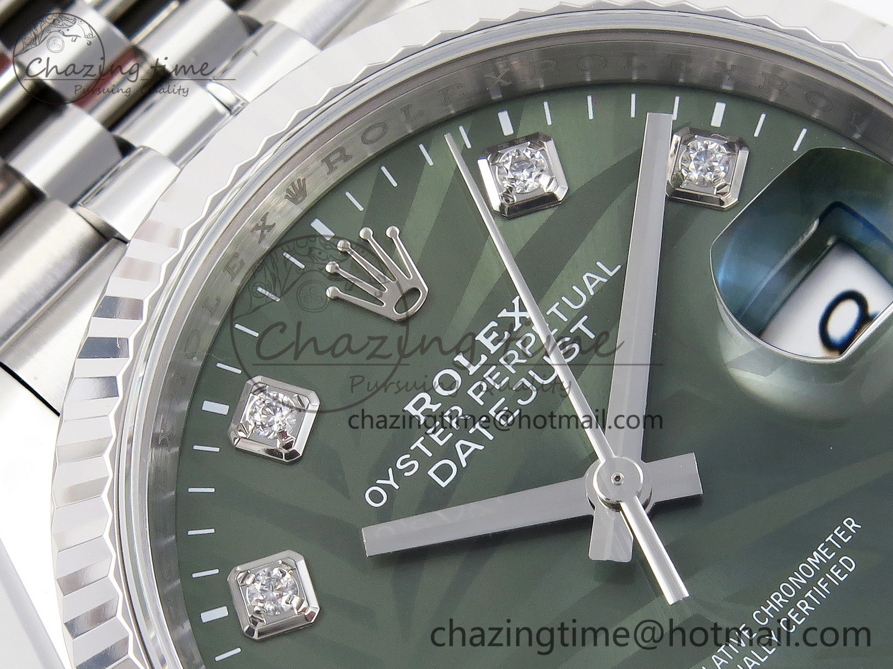 EyeCatching DateJust 36 SS 126234 VSF 1:1 Best Edition 904L Steel Green Leaf Diamonds Dial on Jubilee Bracelet VS 10127