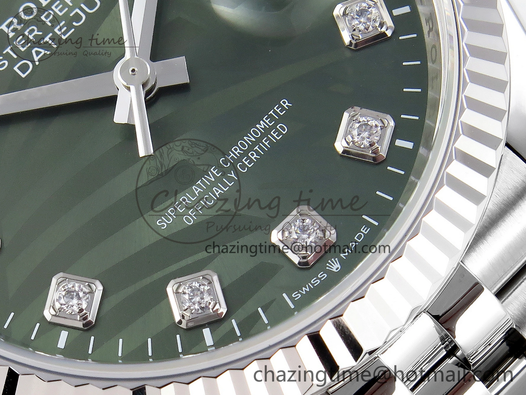 EyeCatching DateJust 36 SS 126234 VSF 1:1 Best Edition 904L Steel Green Leaf Diamonds Dial on Jubilee Bracelet VS 10127