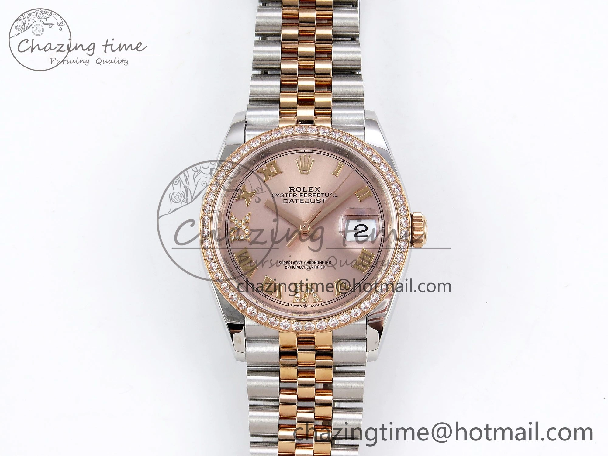 DateJust 36 SS 126281rbr VSF 1:1 Best Edition 904L Steel RG Roman Dial on Jubilee Bracelet VS Supportive 1377