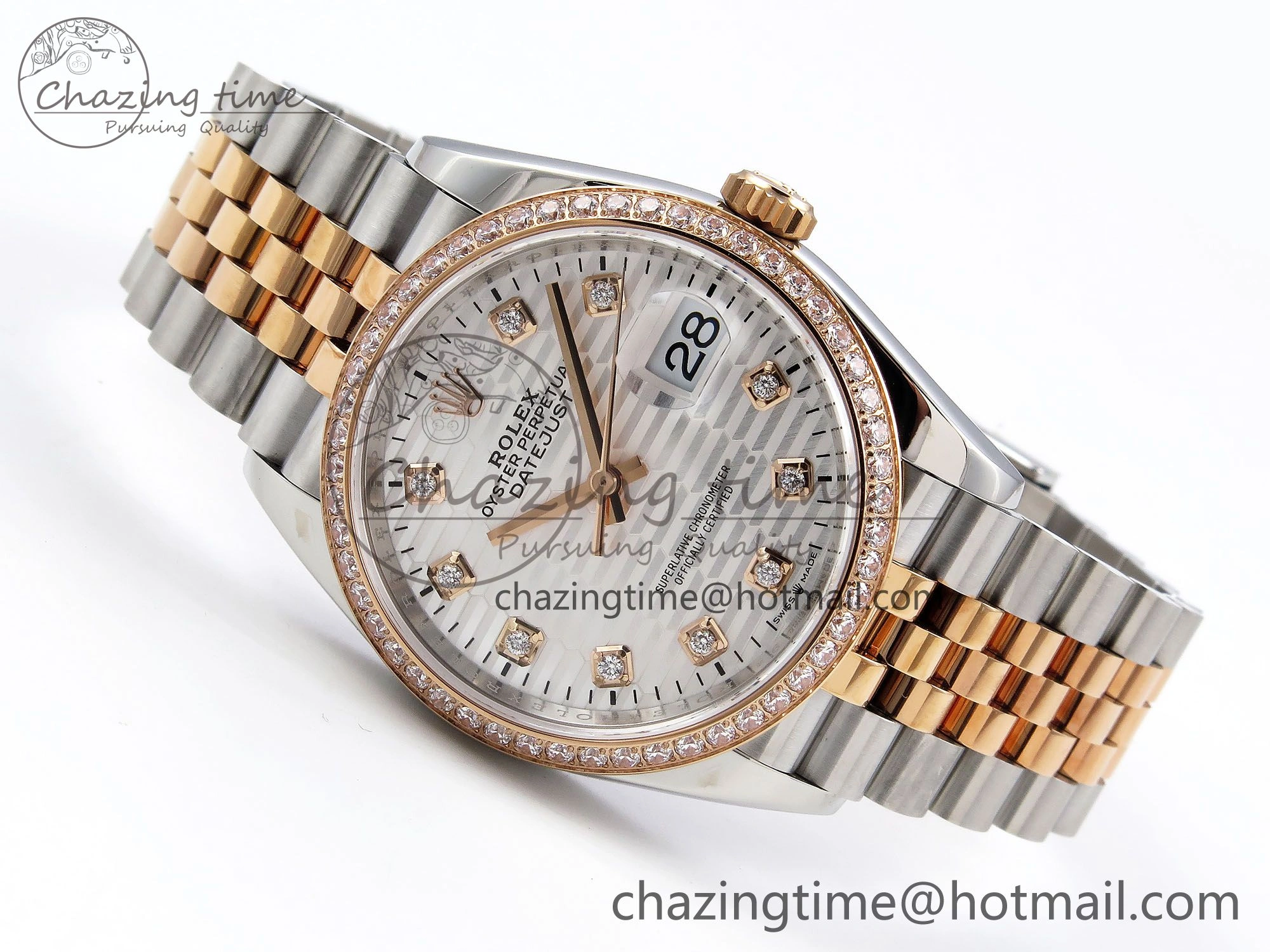 AllSeason DateJust 36 SS 126281rbr VSF 1:1 Best Edition 904L Steel Silver Textured Dial on Jubilee Bracelet VS 1376
