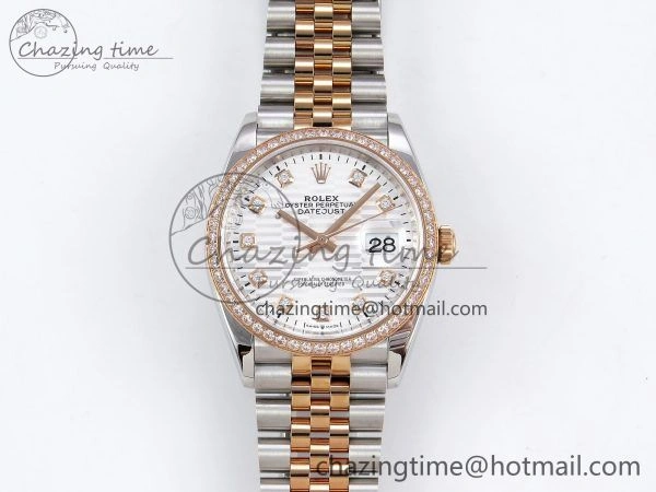 AllSeason DateJust 36 SS 126281rbr VSF 1:1 Best Edition 904L Steel Silver Textured Dial on Jubilee Bracelet VS 1376