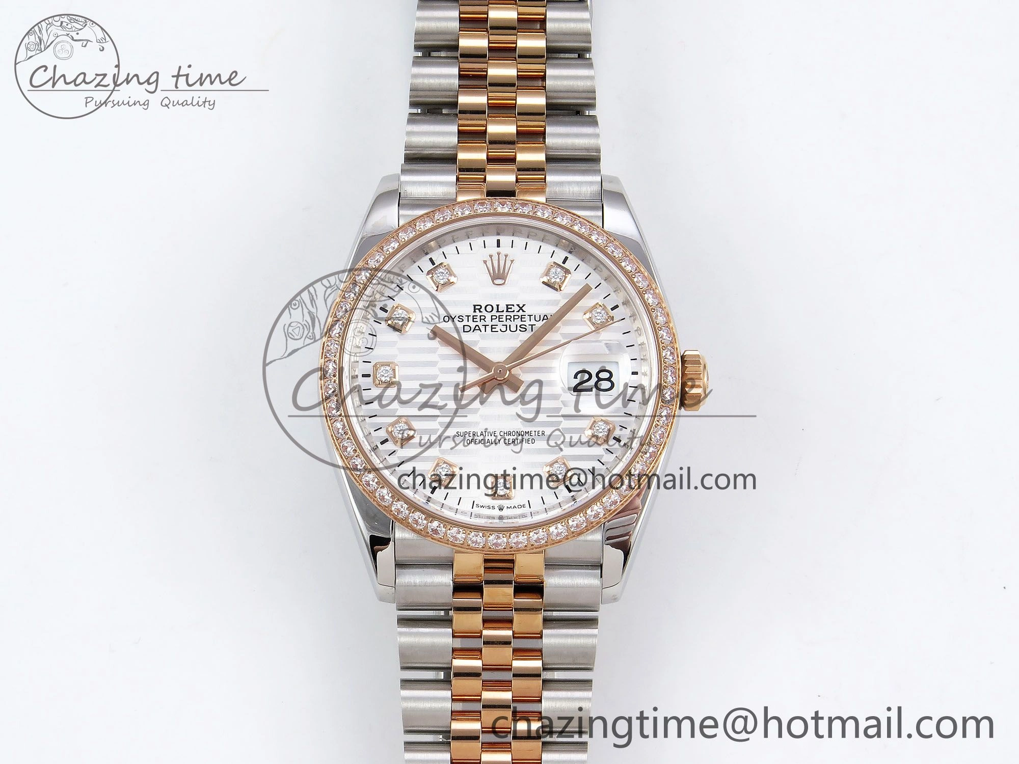 AllSeason DateJust 36 SS 126281rbr VSF 1:1 Best Edition 904L Steel Silver Textured Dial on Jubilee Bracelet VS 1376