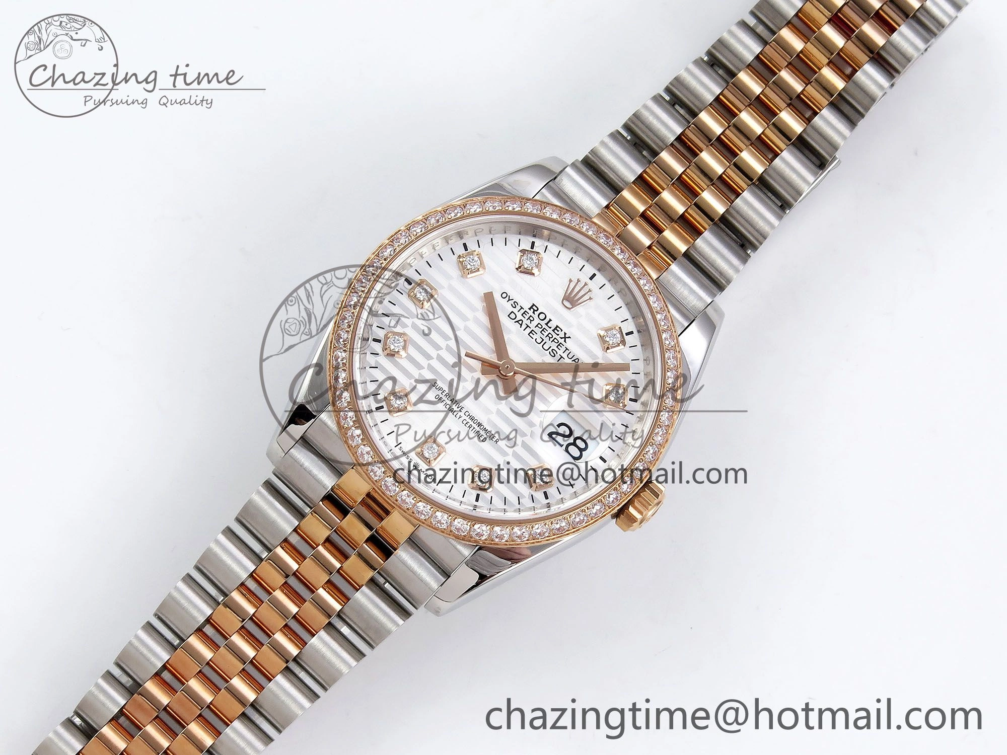 AllSeason DateJust 36 SS 126281rbr VSF 1:1 Best Edition 904L Steel Silver Textured Dial on Jubilee Bracelet VS 1376