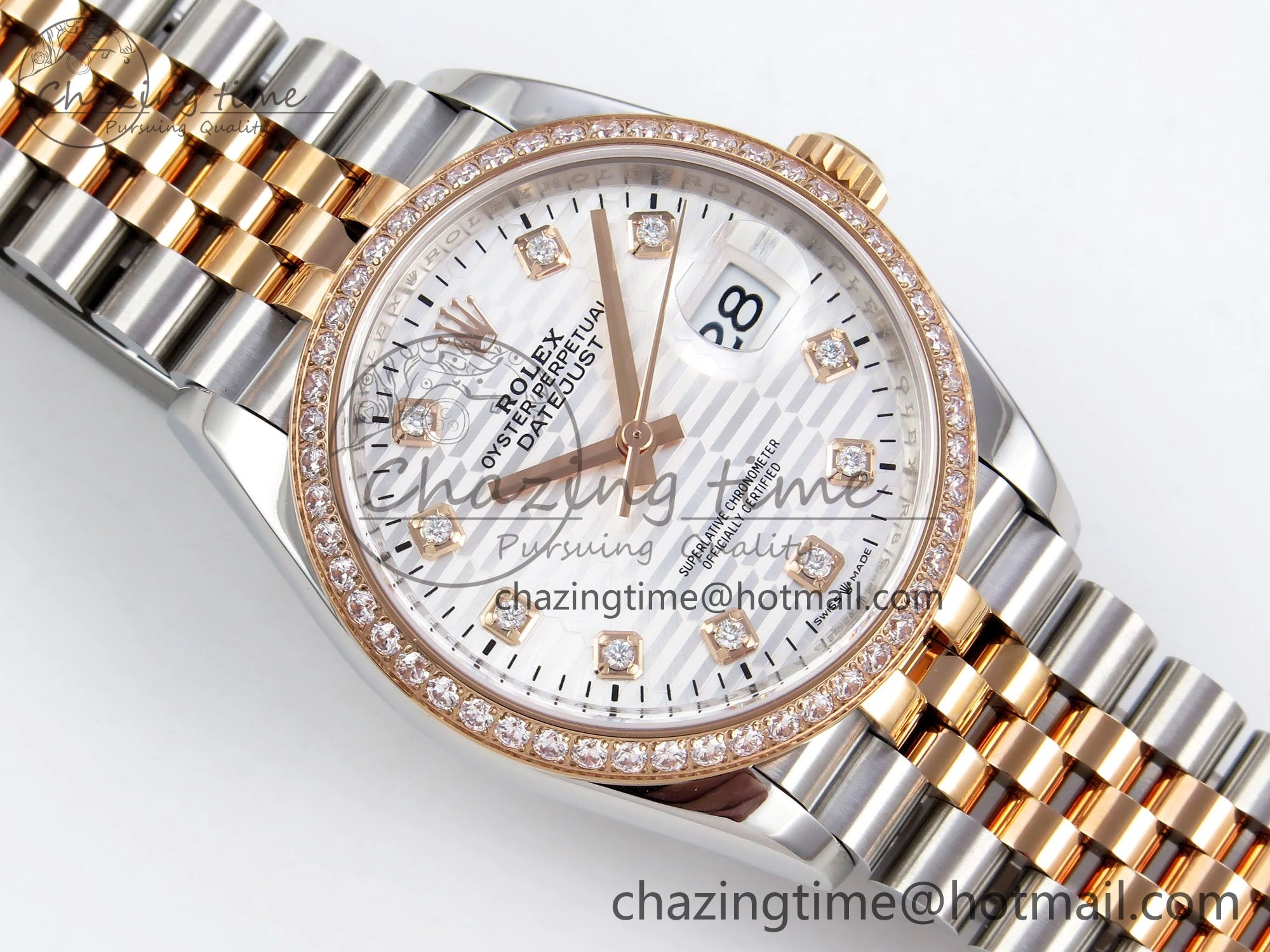 AllSeason DateJust 36 SS 126281rbr VSF 1:1 Best Edition 904L Steel Silver Textured Dial on Jubilee Bracelet VS 1376