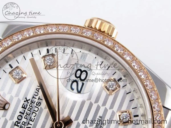 AllSeason DateJust 36 SS 126281rbr VSF 1:1 Best Edition 904L Steel Silver Textured Dial on Jubilee Bracelet VS 1376
