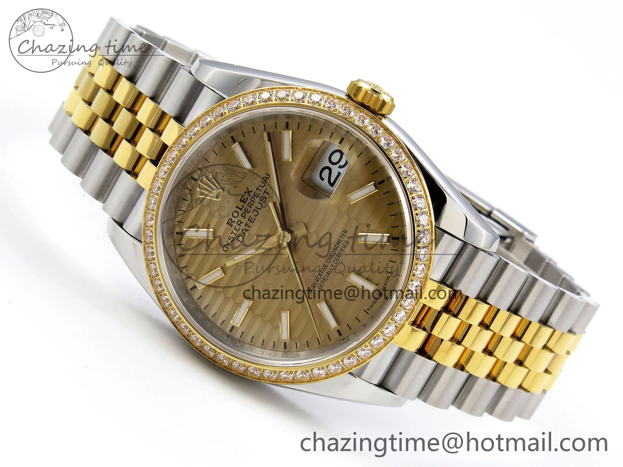DateJust 36 SS 126283rbr VSF 1:1 Best Edition 904L Steel YG Textured Dial on Jubilee Bracelet VS OdorResistant 1378