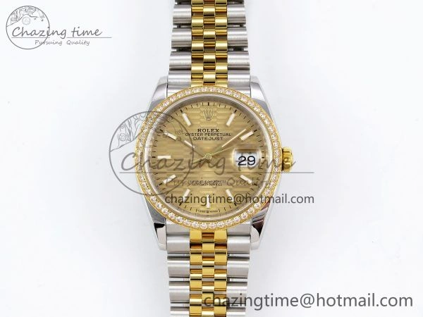 DateJust 36 SS 126283rbr VSF 1:1 Best Edition 904L Steel YG Textured Dial on Jubilee Bracelet VS OdorResistant 1378