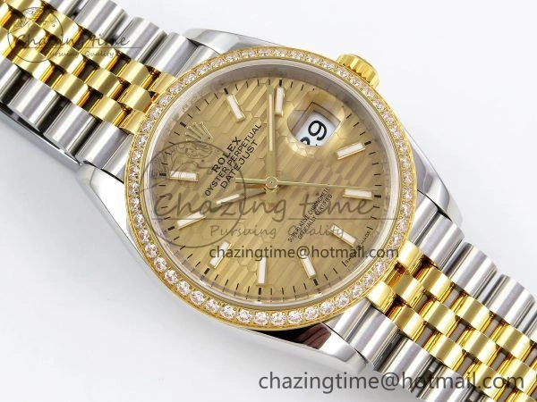 DateJust 36 SS 126283rbr VSF 1:1 Best Edition 904L Steel YG Textured Dial on Jubilee Bracelet VS OdorResistant 1378