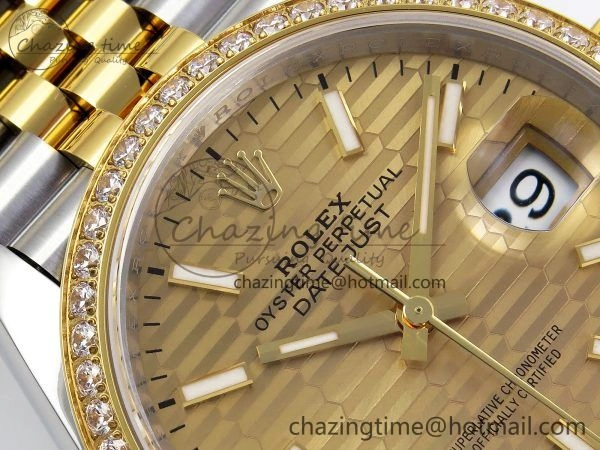 DateJust 36 SS 126283rbr VSF 1:1 Best Edition 904L Steel YG Textured Dial on Jubilee Bracelet VS OdorResistant 1378