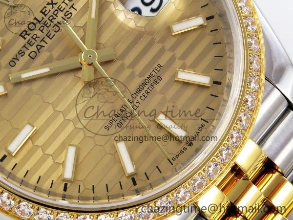 DateJust 36 SS 126283rbr VSF 1:1 Best Edition 904L Steel YG Textured Dial on Jubilee Bracelet VS OdorResistant 1378