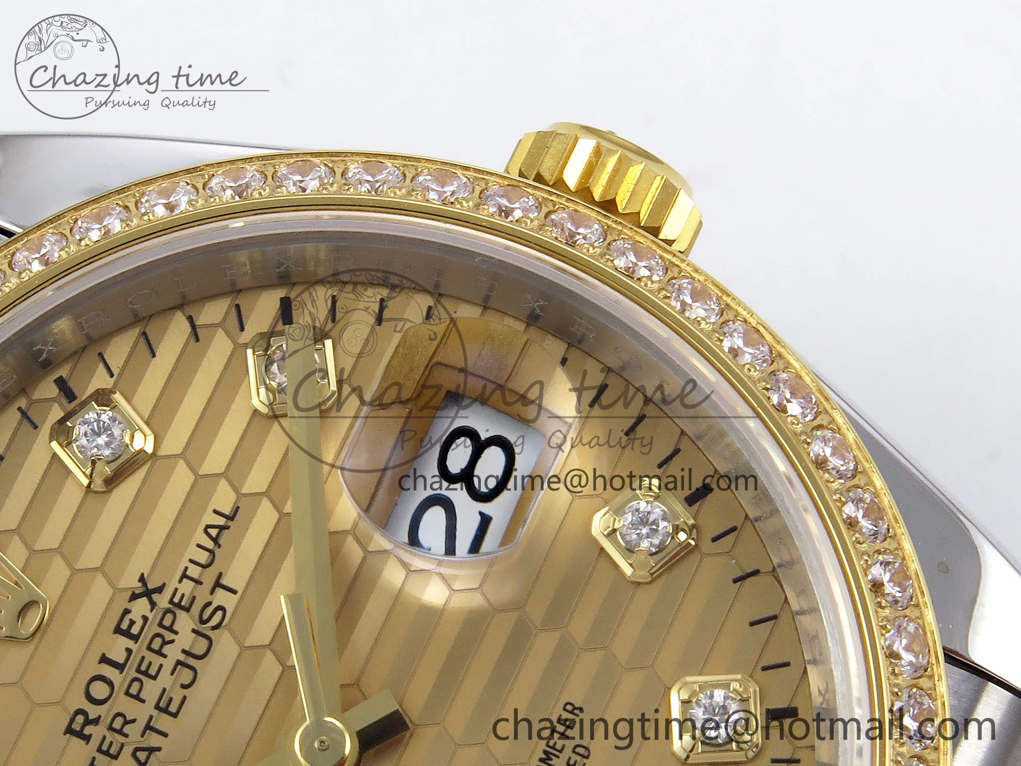 DateJust 36 SS 126283rbr VSF 1:1 Best Edition 904L Steel YG Textured Diamonds Dial on Jubilee Bracelet VS Packable 1379