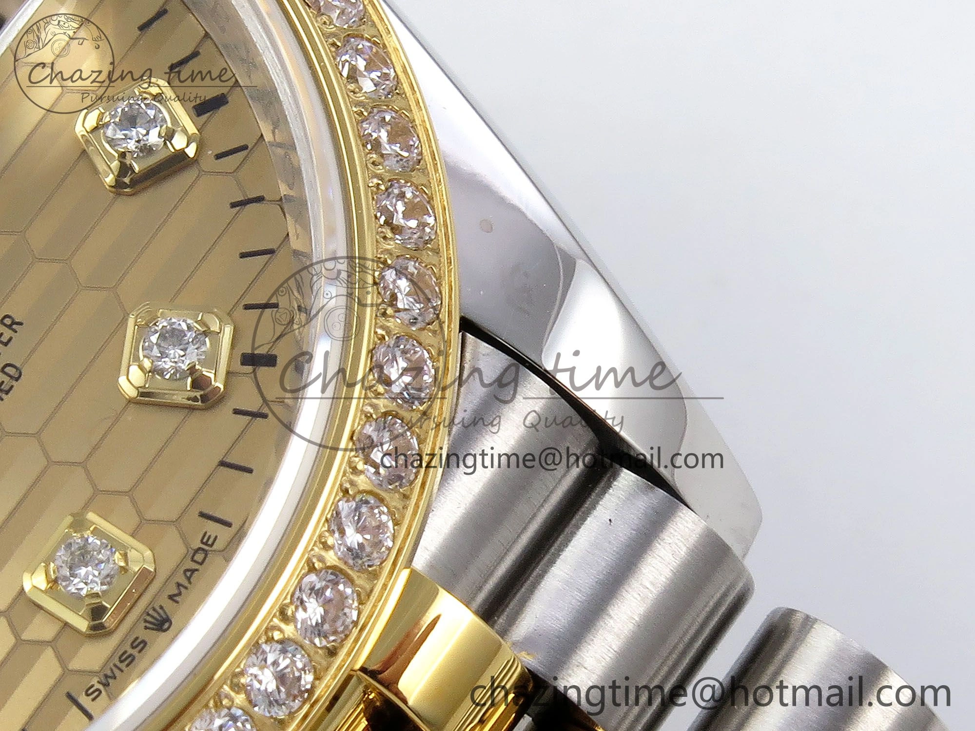DateJust 36 SS 126283rbr VSF 1:1 Best Edition 904L Steel YG Textured Diamonds Dial on Jubilee Bracelet VS Packable 1379