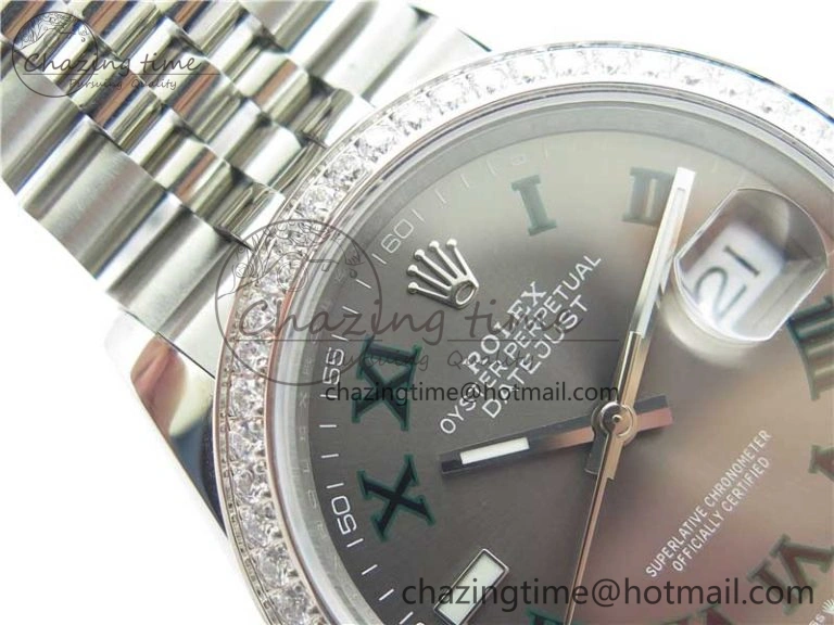 DateJust 36 SS 126284 BP Maker 1:1 Best Edition Gray Roman Dial on Jubilee Bracelet GoodFit 10284