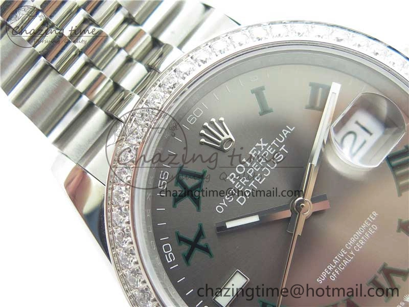 DateJust 36 SS 126284 BP Maker 1:1 Best Edition Gray Roman Dial on Jubilee Bracelet GoodFit 10284