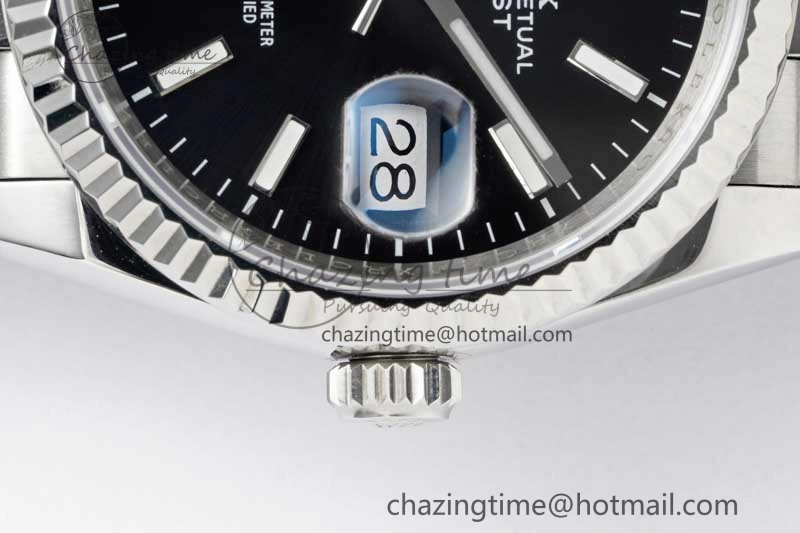 DateJust 36 SS DIWF 1:1 Best Edition 904L Steel Black Stick Dial on Jubilee Bracelet SA StreetReady 2323