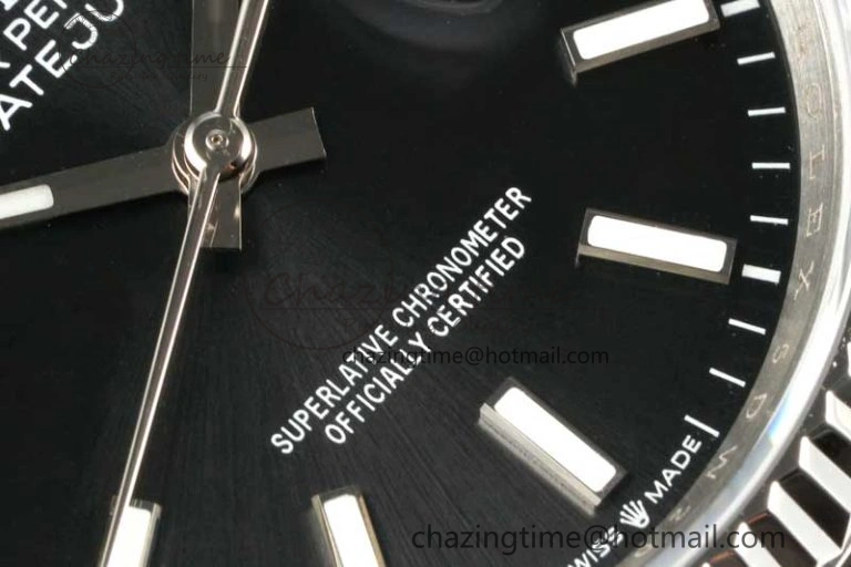 DateJust 36 SS DIWF 1:1 Best Edition 904L Steel Black Stick Dial on Oyster Bracelet SA Trendsetting 2322