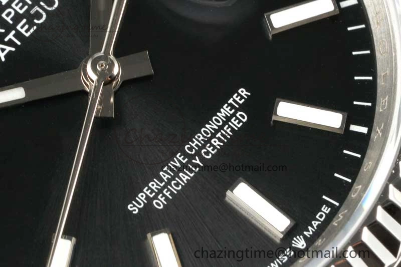 DateJust 36 SS DIWF 1:1 Best Edition 904L Steel Black Stick Dial on Oyster Bracelet SA Trendsetting 2322