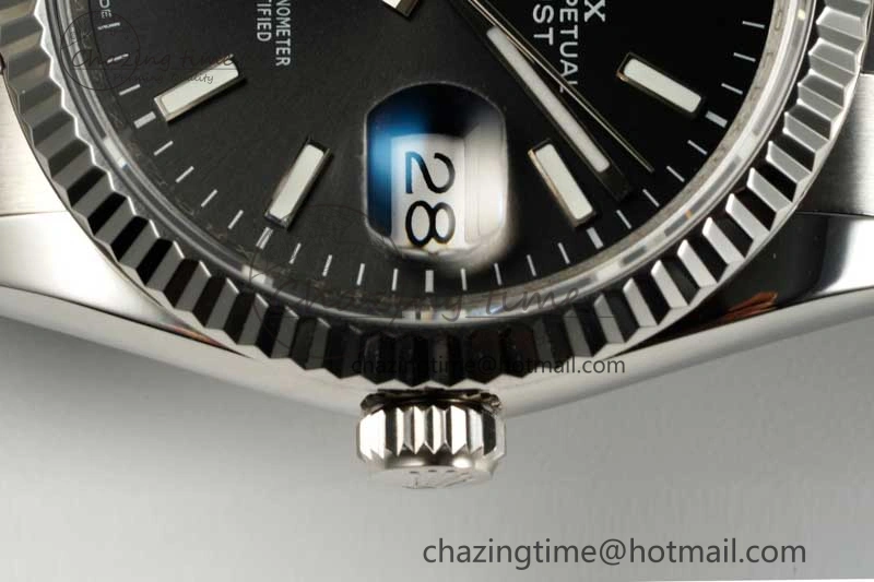 DateJust 36 SS DIWF 1:1 Best Edition 904L Steel Black Stick Dial on Oyster Bracelet SA Trendsetting 2322