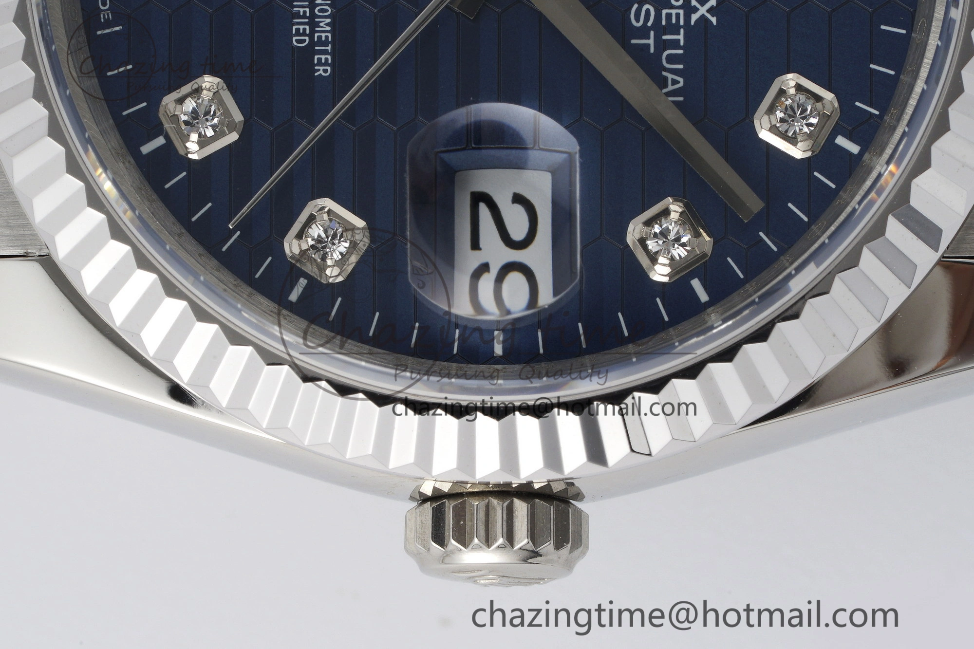 DateJust 36 SS JDF 1:1 Best Edition Blue Diamonds Textured Dial on Jubilee Bracelet VR3235 V Minimalist 10210