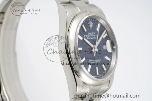 UrbanChic DateJust 36 SS JDF 904L Steel Blue Textured Dial on Oyster Bracelet VR3235 V 2234