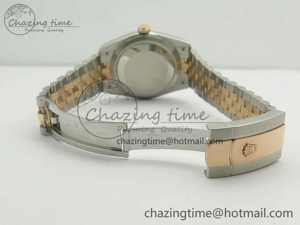 Flexible DateJust 36 SS RG 116231 RZF Best Edition 904L Steel Gray Dial Diamonds Markers on SS RG Bracelet A 3281