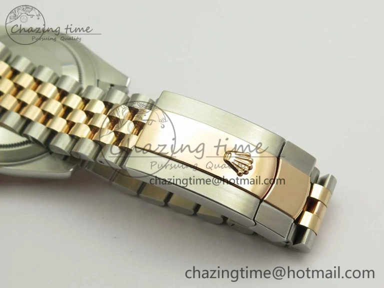 Flexible DateJust 36 SS RG 116231 RZF Best Edition 904L Steel Gray Dial Diamonds Markers on SS RG Bracelet A 3281